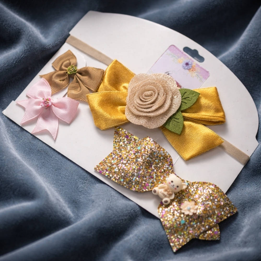 New Handcrafted Headband Clips Hair Accessories Toddler Baby Girls